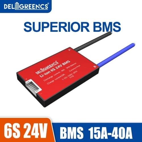 3.7V BMS 18650 Li-ion BMS 6s 24v 15A 40A Lithium Balance Battery Protection Board With Balance For Scooter Low Speed EV Ebike