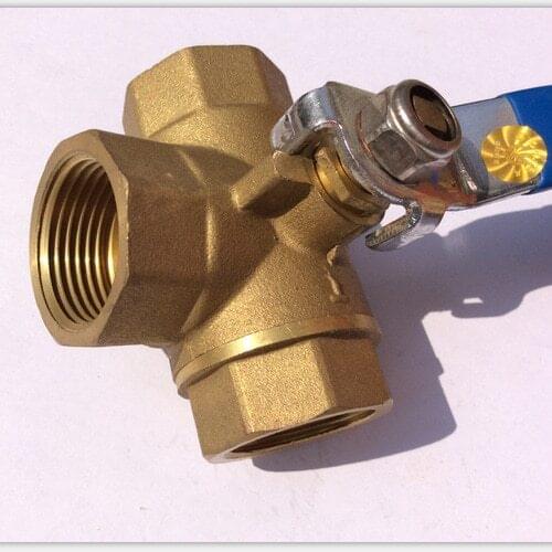 3/8 DN10 BSP Brass Ball Valve L Type Three Way Connection