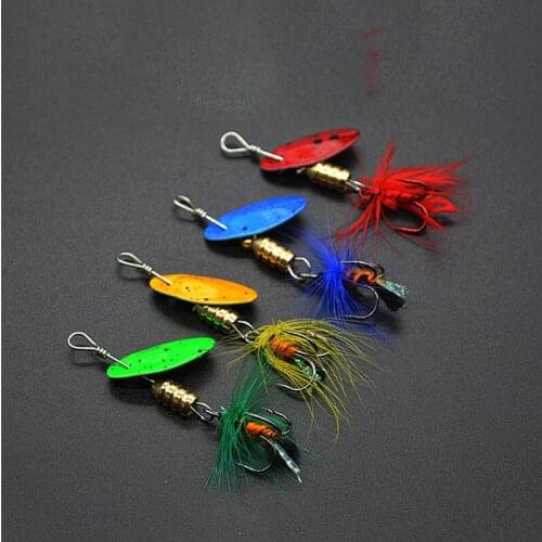 4Pcs/Lot Artificial Metal Spinner Freshwater High Quality Metal Fishing Bait 4cm/5g Anti-Corrosion Bionic Fishing Lure Hard Bait