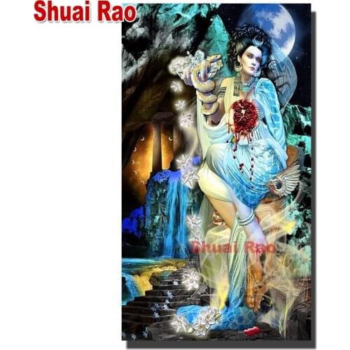5D DIY Diamond embroidery Cross stitch Woman,Fantasy Snake goddess Full Square Round Diamond mosaic,Diamond painting,Rhinestones