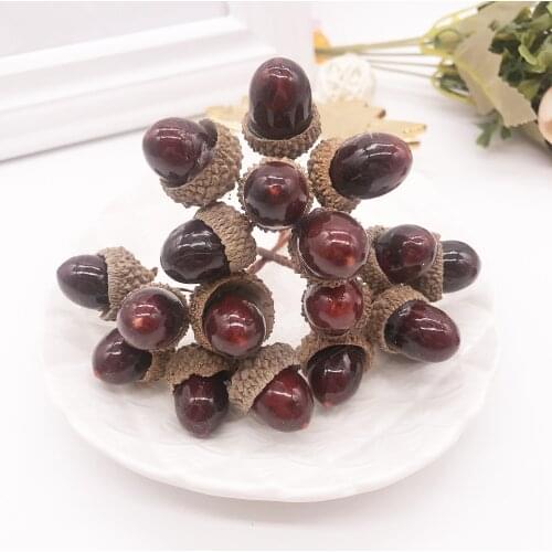 6Pcs New Artificial Flower Pine Nut Cone Bouquet for Wedding Christmas Decoration DIY Handmade Wreath Gift Scrapbook Accessories