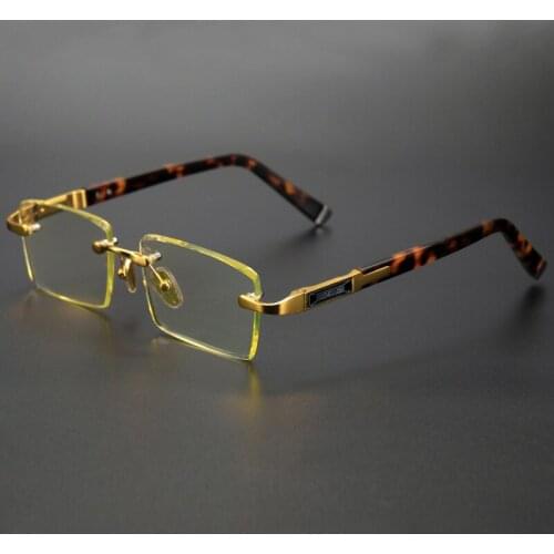 Acetate Rimless Reading Glasses Natural Crystal Stone Lens Hyperopia Presbyopia Glasses Fashion Man Woman High Quality