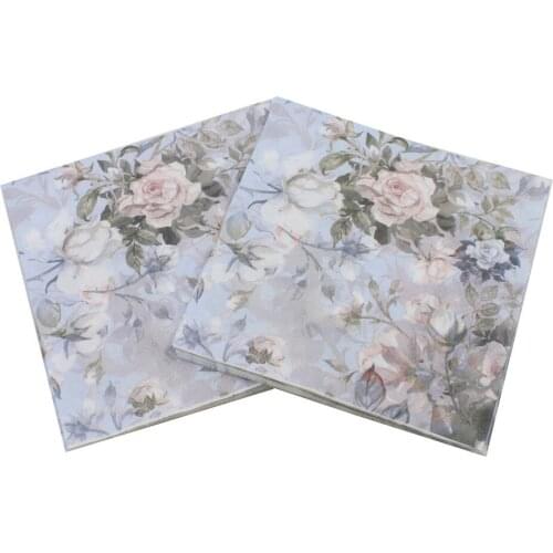1Set New Flowers Tissue Paper Party Paper Color Printed Napkins Birthday Wedding Anniversary Days Party Paper Towel Decoration