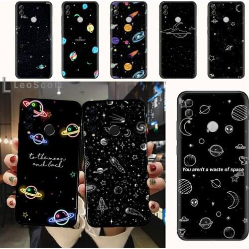 Outer Space Planet Stars Moon Spaceship Phone Case For Huawei Honor 7C 7A 8X 8A 9 10 10i Lite 20 NOVA 3i 3e