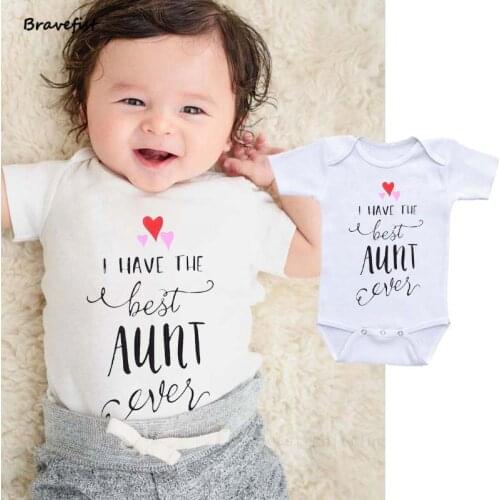 New Baby Bodysuits For Newborn Tees Short Sleeves 0-24Months I Have The Best Aunt Summer Outfits Baby Clothes Jumpsuits Tops
