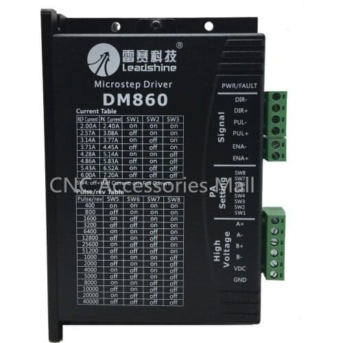Leadshine Driver DM860 Step Motor Driver 2 phase Motor drive 2.4A-7.2A 24V-80VDC Adapted for 57/86 step motor