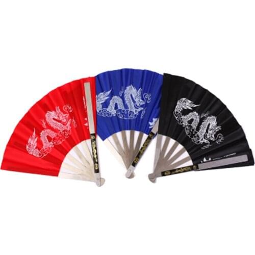 2020 Chinese Kung Fu Fan Wushu Dragon Stainless Steel Frame Tai Chi Martial Arts Fitness performance Fan Тай Чи Фан