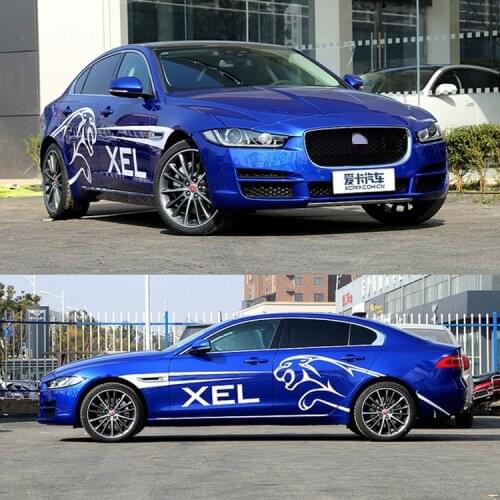 Racing stickers body appearance decoration pull flower color door For Jaguar XEL leopard sports pattern custom stickers