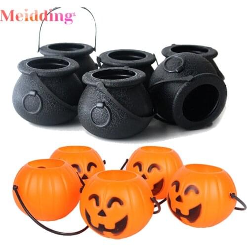 Halloween Candy Pot Halloween Decor Cauldron Buckets Skull Witch Pumpkin Gift Bucket Ornament Halloween Party Favors Kids Toys