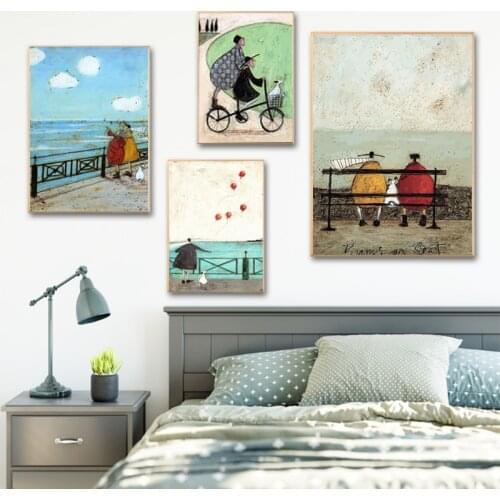 Canvas Painting Happy Family Abstract Love Vintage Posters HD Print Scandinavian Nordic Wall Art Pictures Living Room Home Decor