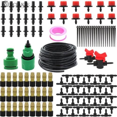 MUCIAKIE Garden DIY Automatic Watering kit 2-way Drip irrigation system With Brass Misting Nozzle And Adjustable Dripper