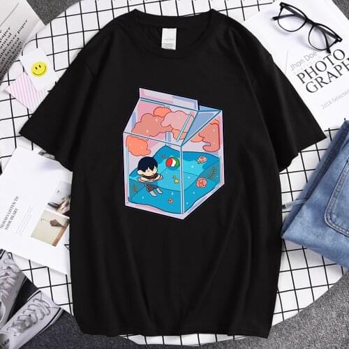 Haikyuu Cartoon Character Print T Shirt Breathable Soft Clothing High Quality Mens Tshirts Oversized Comfortable T-Shirts Mens