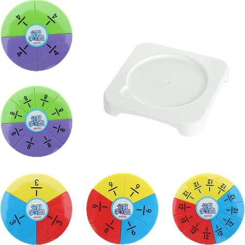 Colorful Circular Fractions Card Counting Plate Kids Preschool Toy Gift