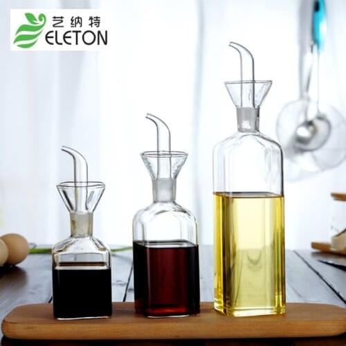 ELETON Gravy Boats Kitchen creative glass pour oil pot glass sauce bottle proof bottle of oil pot with heat glass vinegar boats
