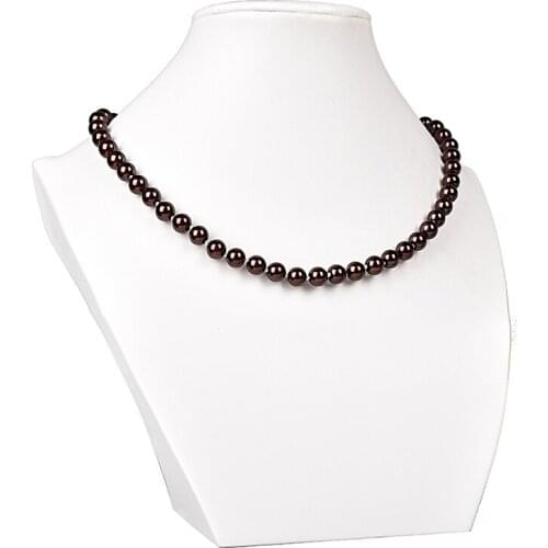 Pick Size 8mm Black Round Imitation Pearls Making Diy Necklace 18inch Preferred Gifts For Elegant Women H174