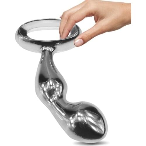 Metal Anal Plug Stainless Steel G Spot Wand Massage Stick Double Ended Pure Metal Penis P-Spot Anal Stimulator Butt Plug Sex Toy