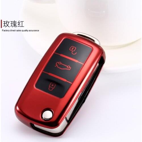 For VW Polo Golf Passat Touareg Tiguan Beetle Bora for gifts New Soft TPU Car Key Case Fob Cover Shell Frame