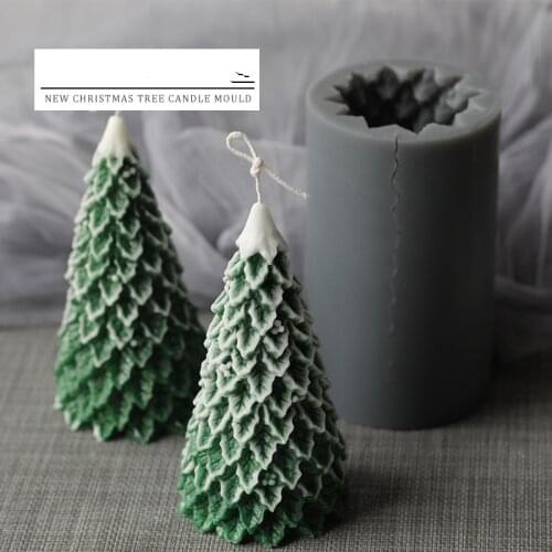 New Christmas tree candle mold pine Christmas winter characteristic aroma candle silicone mold
