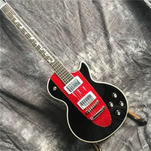 New custom electric guitar mahogany wood body and neck red and black color free shipping