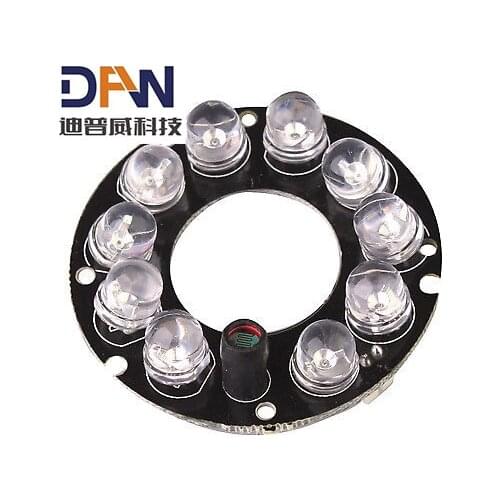 10 LED 8mm Infrared Lamp Board for CCD Camera, IR Distance: 20M
