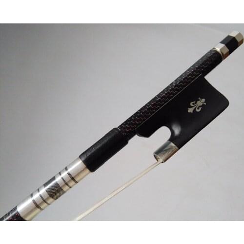Pro Red Wire inlay Carbon Fiber bow Double bass bow 3/4 Nice Quality