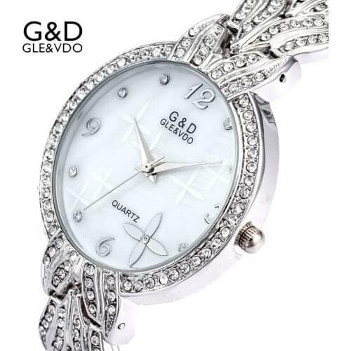 2017 G&D Luxury Brand Womens Quartz Watches Womems Bracelet Watches Ladies Dress Watch relogio feminino reloj mujer Clock Gift