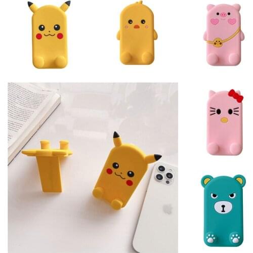 Pokemon Pikachu Foldable Cartoon Mobile Phone Stand Creative Soft Plastic Three-dimensional Cute Lazy Desktop Decoration Stand