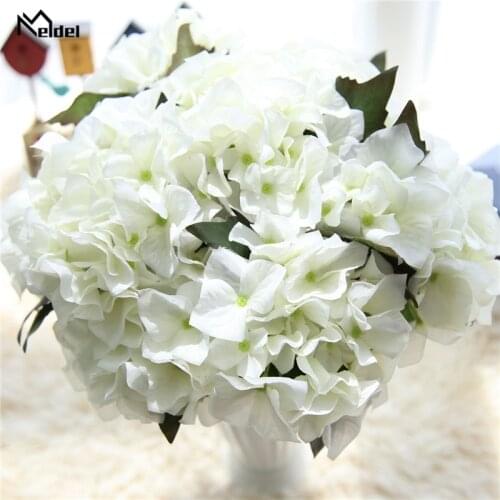 Meldel Wedding Bouquet Bridal Hydrangea Flowers Bridesmaid Artificial Hydrangea DIY Bouquet Home Party Decor Flower Arrangement