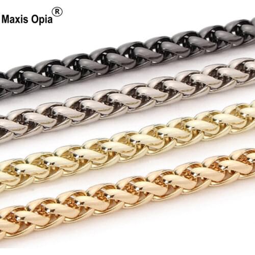 Heavy duty polish anti brass silver gold gunmtal purse chain metal pure chain bag strap wallet shoulder obag replacement handles