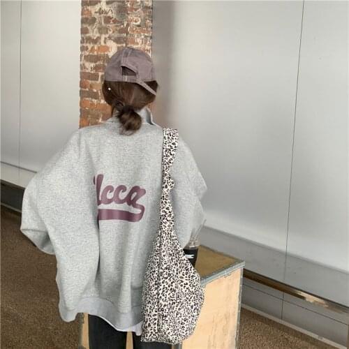 Long-sleeved Sweater Jacket Casual Coat Autumn Winter Women Loose Retro Hong Kong Style Wild Fried Street Short 2021 Bat Sleeve