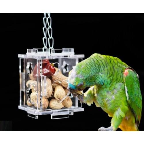Unique Parrot Bird Cage Feeder Hang Foraging Toys Pet Treat Hunt Macaw Cockatoo Budgie