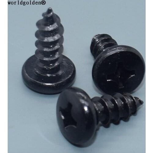 Worldgolden 100pcs auto fasteners Cross Recessed Round Head Tapping Screw