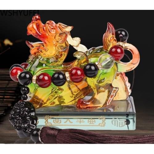 WSHYUFEI Chinese God Beast brave troops Internal Car Decoration Home Office Resin Crafts Desktop Lucky Ornament In-car supplies
