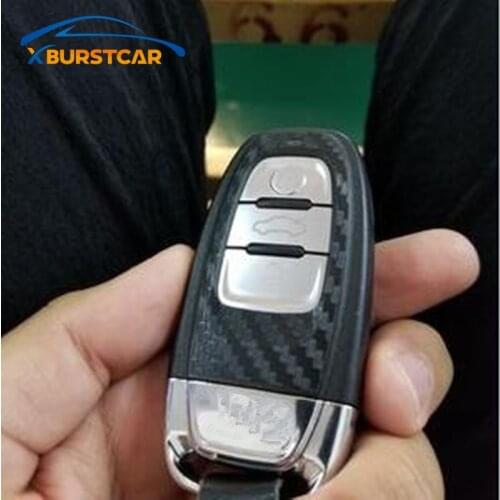 Xburstcar Carbon Fiber Car Key Holder Protection Cover Stickers for Audi A6 A6L A4L Q5 S5 S6 A7 (13-16) S7 A8L A5 Accessories
