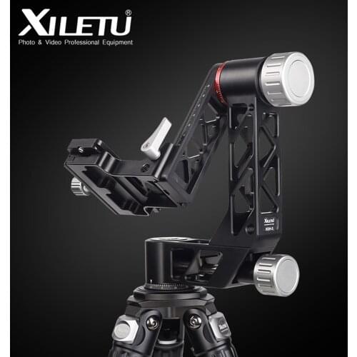 XILETU XGH-3 Panoramic Gimbal Tripod Head Aluminum Alloy Material with QR Plate 1/4" & 3/8" Screw Interface Level Max. Load 25kg