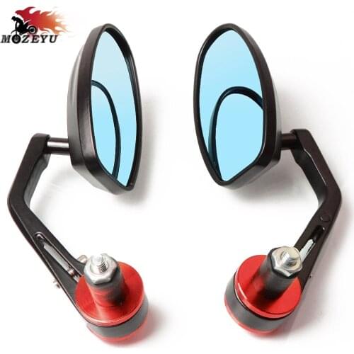 Back Side Mirrors Aluminum Rearview Mirror Motorcycle Glass Blue For SUZIKI GS500 500E 500F GSF 600/S 650 1200 1250 BANDIT Bike