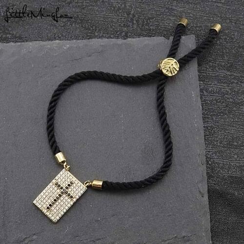 Cubic zirconia jesus cross Charm bracelet Adjustable red rope Chain lucky girl women bracelets & bangles for women Jewelry gift
