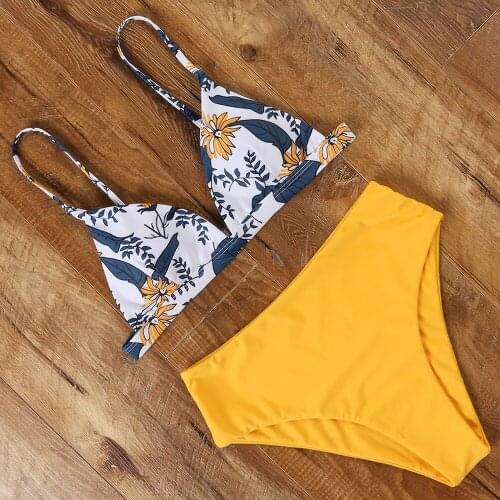 High Waist Bikini Women 2019 Female Floral Swimsuit Sling Bandage Swimwear Micro Bikini Set Maillot De Bain Femme Biquinis