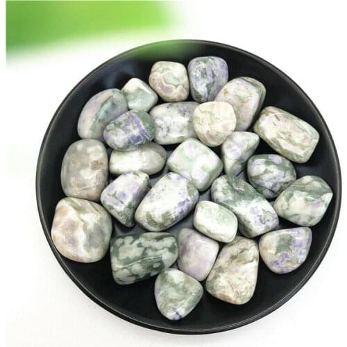 100g Natural Green Emerald Auspicious Jade Crystal Tumbled Polished Stones Decor Natural Stones and Minerals
