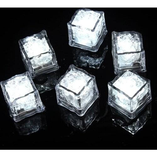 12pcs LED Ice Cubes Glowing Party Ball Flash Light Luminous Neon Wedding Festival Christmas Bar Wine Glass Decoration Supplies