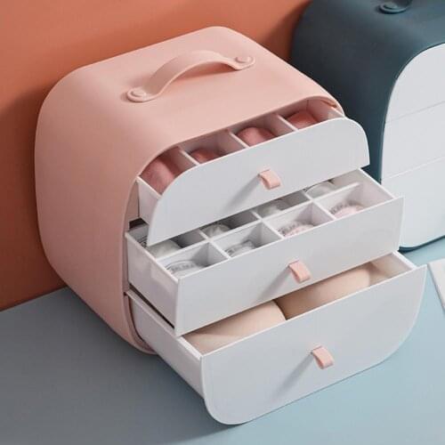 Three-in-one Underwear Container Drawer Type Compartment Case Fashion Convenient Panties Briefs Socks Organizer Drawer Type Case