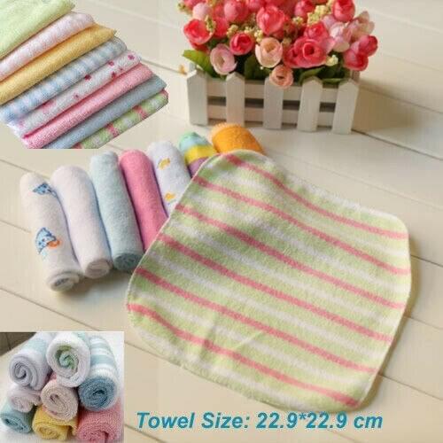 8Pcs/set Baby Kids Girls Boys Newborn Bath Towel Washcloth Bathing Wipe Cloth Soft Towels Random Color