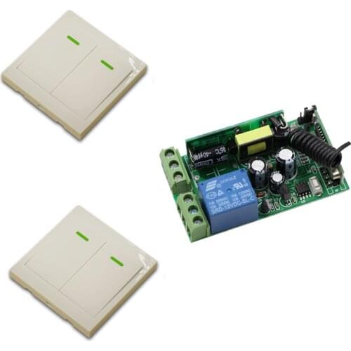 AC 85V-250V Wireless Remote Switch System 1CH Relay Receiver Wall Panel Transmitter learning code 315/433Mhz