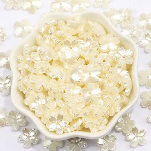 11mm Acrylic Beads Pearl White Flower Shape Loose Spacer Beads For Jewelry Making DIY Kid Handmade Bracelet Necklace Accessories