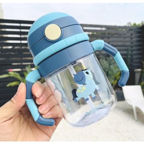 380ml Cup with Strap Baby Animal Learning Drinking Tritan Bebe Copos Baby Feeding Water Drink Leak Proof Bottle with Straw