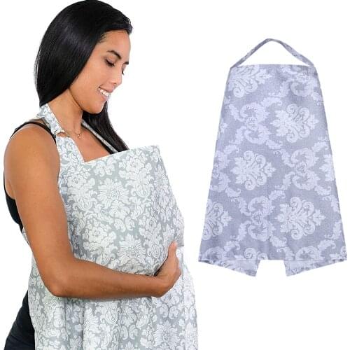 Breastfeeding Nursing Cover, Adjustable Lightweight Breathable Cotton Wide Privacy Feeding Apron Hider for Moms