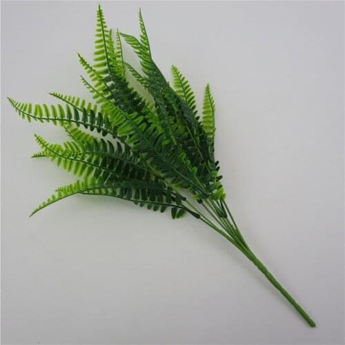 5PCS 42cm Artificial Flower Leaves Plants Pretty Fake Lifelike Plastic Persian Grass Fern Floral Wedding Green Leaves Decoration