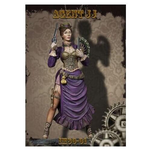 New Unassembled 1/22 HIGH 80MM Agent WOMAN WITH BASE MODEL Resin Kit DIY Toys Unpainted resin model