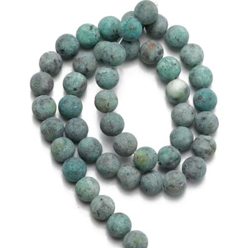 Wholesale 6 8 10 12mm Dull Polished Matte Imitation African Turquoises Round Loose Stone Beads for Jewelry Making DIY Bracelet
