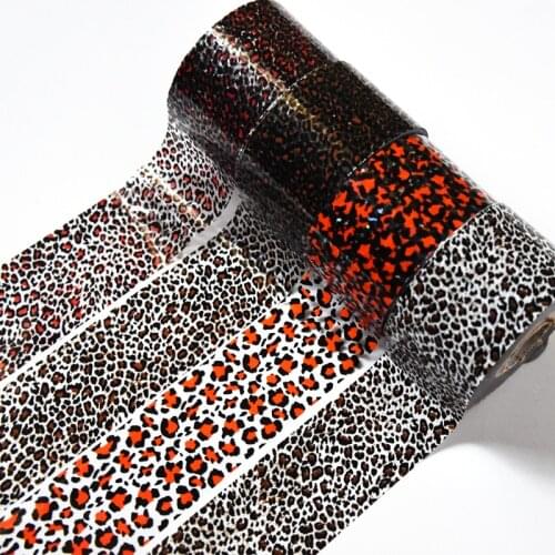 100meters Nail Transfer Foils Leopard Feather Pattern Animal Serpentine Nail Art Transfer Sticker Slider Decals
